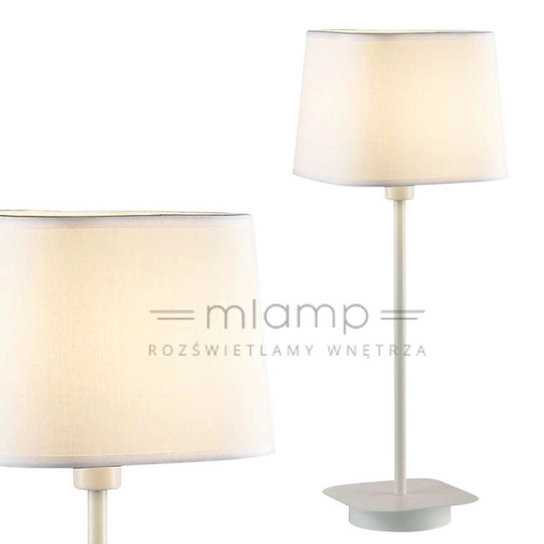Stojąca LAMPKA biurkowa MITO MA04581T-001-01 Italux abażurowa LAMPA stołowa biała