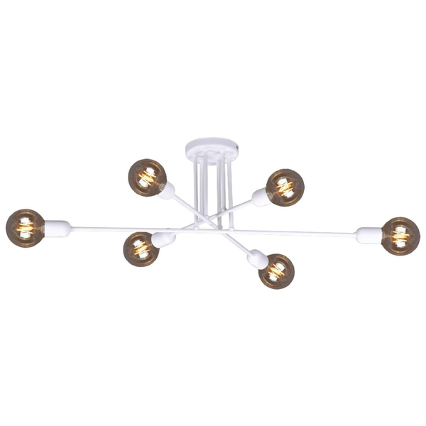 Pająk LAMPA sufitowa Sitya K-4393 Kaja industrialna OPRWA metalowy plafon pręty sticks biały
