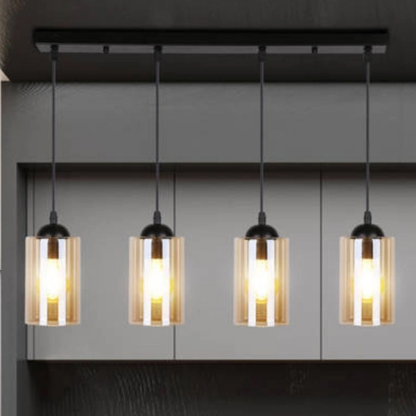 Wisząca lampa na listwie nad stół Bistro 34-00552 Candellux tuby czarne