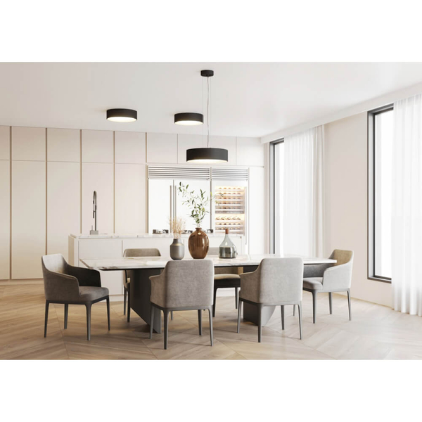 Lampa sufitowa do jadalni VERO 30686302 Kaspa okrągła metalowa czarna biała