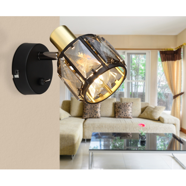 Lampa reflektorowa Indiana 54357-1B kinkiet czarny złoty