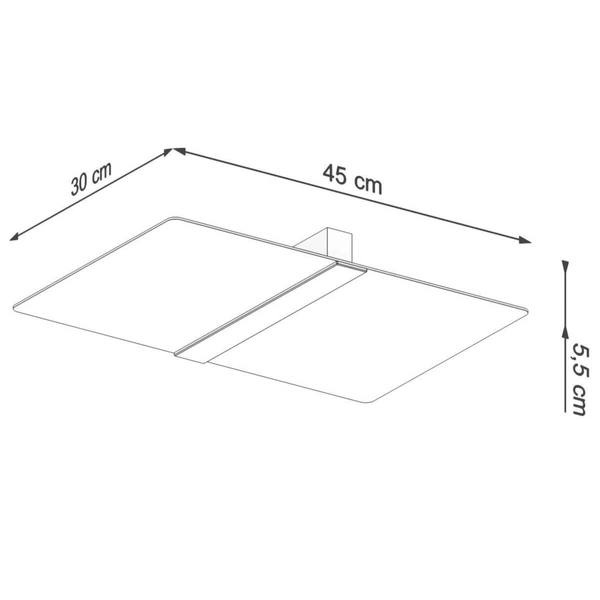 Sufitowa lampa sypialniana SL.1007 biała nad łóżko prostokąt