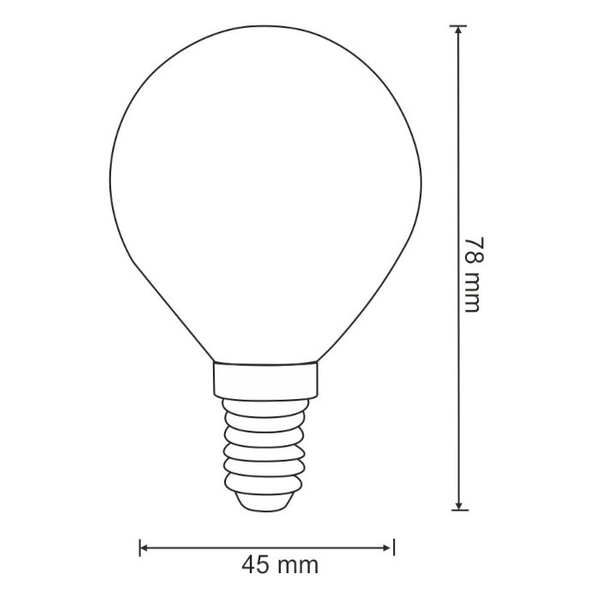 Klasyczna żarówka 305084 Polux G45 LED E14 klasyczna 2W 230lm 230V biała ciepła