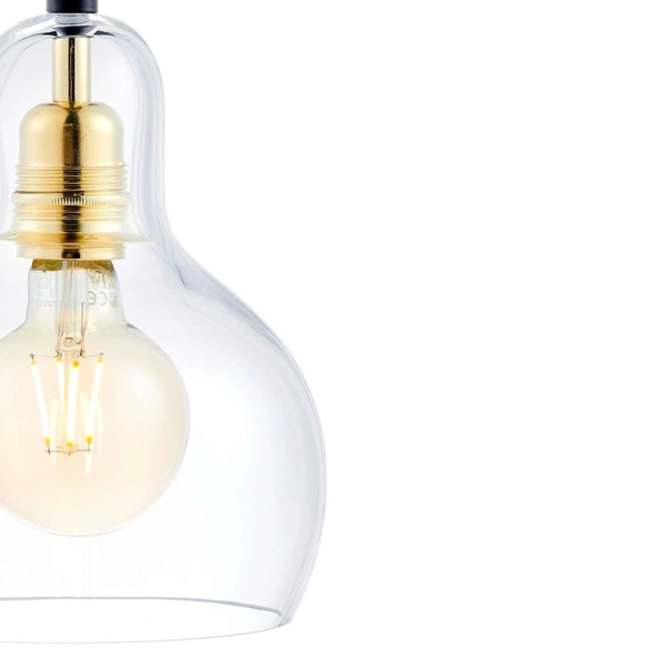 Skandynawska LAMPA wisząca LONGIS 10871105 Kaspa szklana OPRAWA loftowy ZWIS łezka kropla drop złota przezroczysta czarna