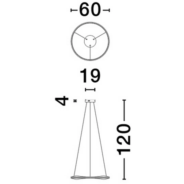 Wisząca lampa SATIPO LE44470 LED 32W 2700-5000K fala czarna złota