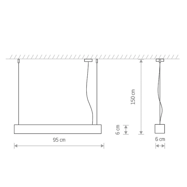 Wisząca lampa jadalniana Soft 7547 Nowodvorski podłużna metalowa biała