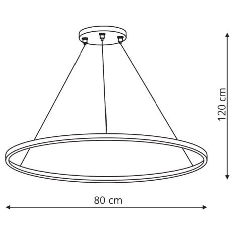 Lampa wisząca RING LP-909/1P L BK Light Prestige LED 48W 3000K metalowa 1-punktowa okrągły pierścień zwis czarny