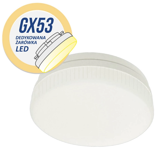 Okrągła żarówka LP-GX53-7W 4000K LED biała