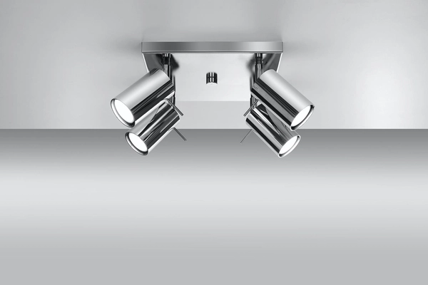 LAMPA sufitowa SL.0730 metalowa OPRAWA kwadratowa SPOT regulowane tuby chrom