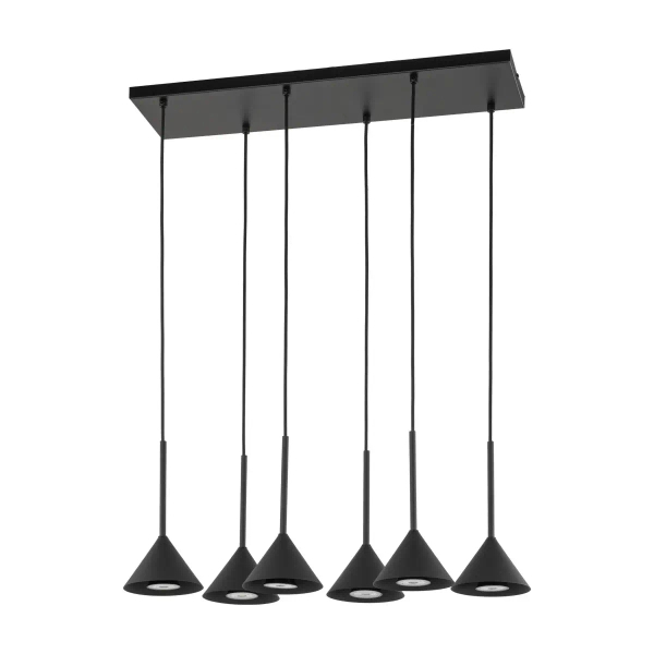 Wielopunktowa lampa wisząca CONO 10306 stożkowa czarny