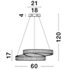 Zwisowa lampa kryształowa Sinaloa LE42924 LED 50W 3500K srebrna