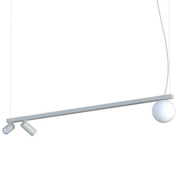 Zwisowa lampa do sypialni Fourty 11450 okrągła szklana tubki jedwabisty szary