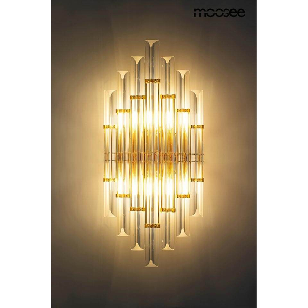 Sypialniana lampa ścienna Palazzo MSE010100327 Moosee kryształ przezroczysta złota