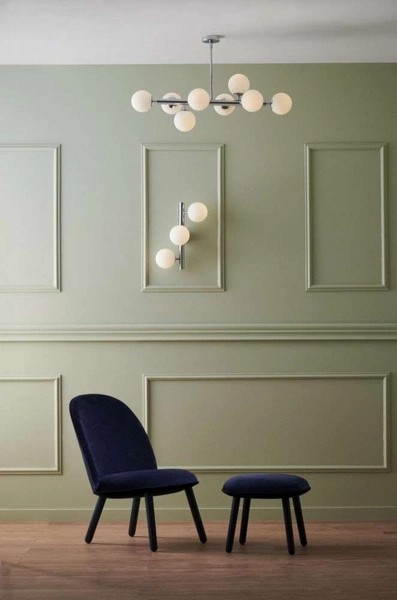 Sufitowa LAMPA modernistyczna CUMULUS 3 10755803 Kaspa metalowa OPRAWA plafon szklane kule balls molekuły chrom biała