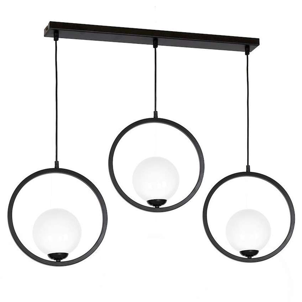 LAMPA wisząca BOSTON MLP5594 Milagro modernistyczna OPRAWA metalowa ZWIS okrągły szklane kule balls czarne białe