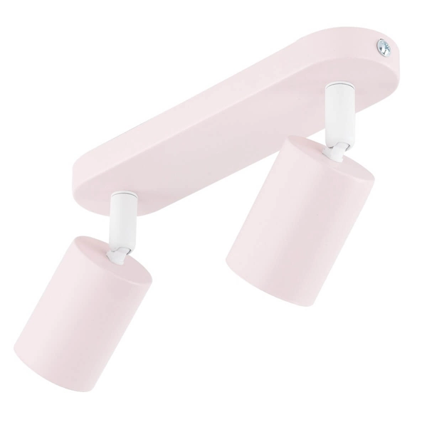 Nasufitowa lampa Livia 10233 podwójna do jadalni tubki różowa