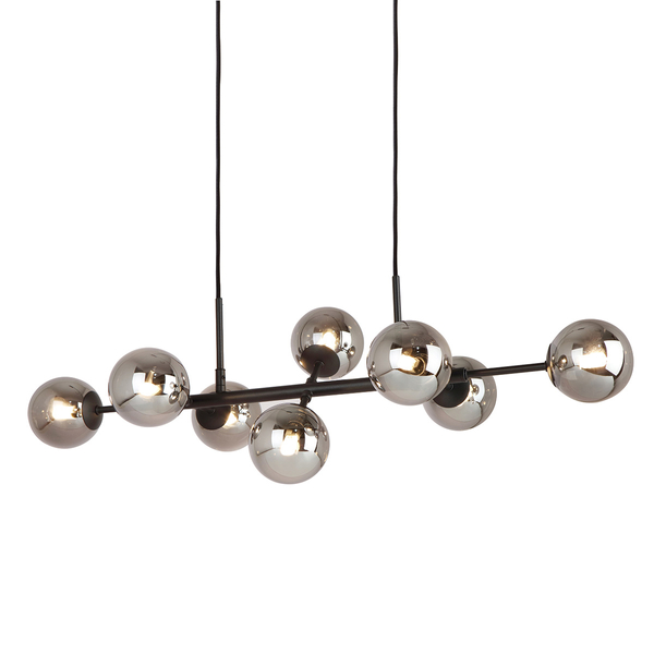 Modernistyczna LAMPA wisząca ERIMIDA PND-2244-8A-BL Italux loftowy ZWIS szklane kule zwis czarny