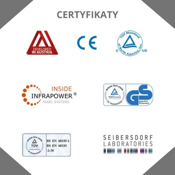 Promiennik przemysłowy na ścianę PI3600 podczerwień 115x35cm 3600W biały