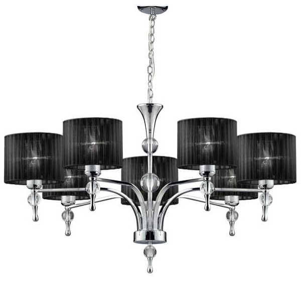 Wisząca lampa pałacowa Impress nad stolik czarna chrom