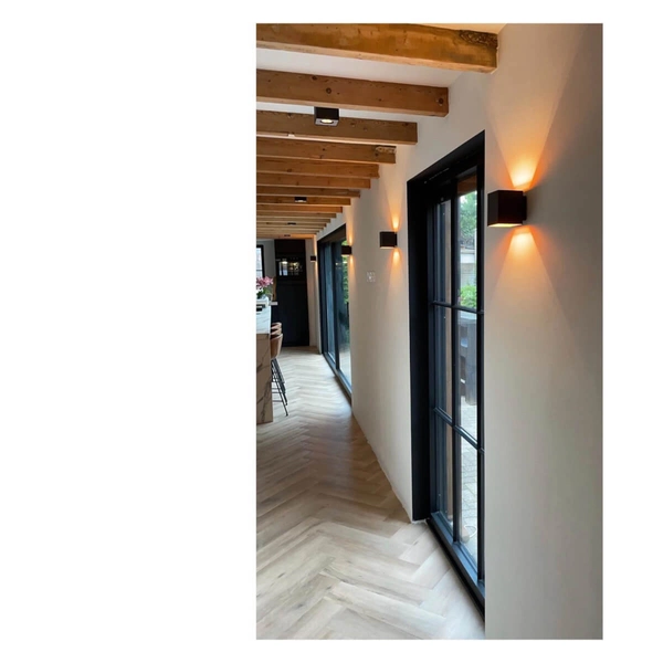 Ścienna lampa kostka XERA 23253/01/30 Lucide kwadratowa metalowa czarna