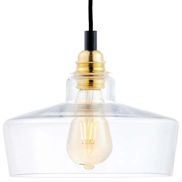 Loftowa LAMPA wisząca LONGIS 10877305 Kaspa szklana OPRAWA skandynawski ZWIS kaskada złota przezroczysta czarna