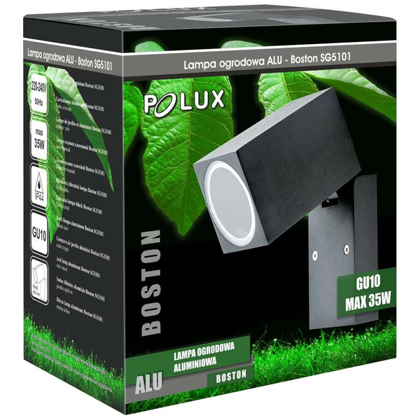 Elewacyjna LAMPA ogrodowa BOSTON 303325 Polux ścienna OPRAWA kostka zewnętrzna KINKIET metalowy na taras IP44 outdoor czarny