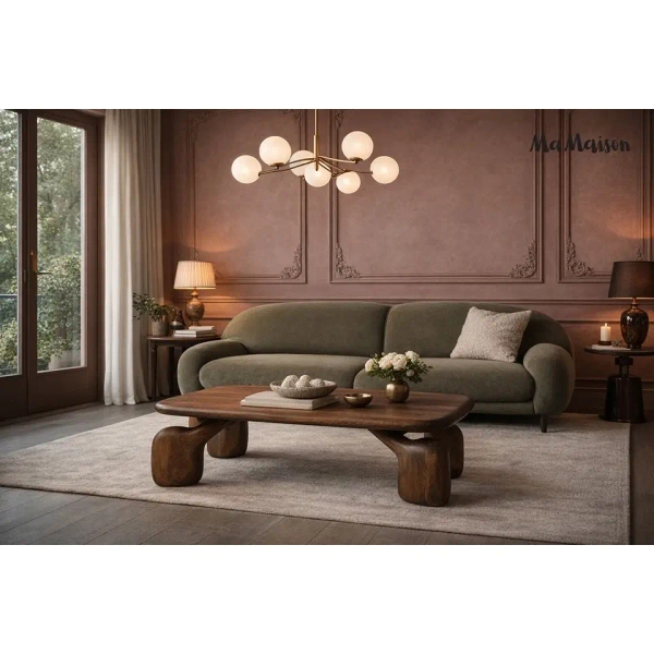 Prostokątny stolik kawowy ORIZON MM001501100344 brązowy drewniany 120x60cm