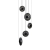 Wisząca lampa kaskada ANDORA czarna przydymiona szklana 5x44W 3000K szklana do salonu AZ6887