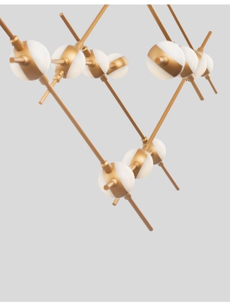 Wisząca lampa salonowa Azul molekuły LED 34W metalowe złote