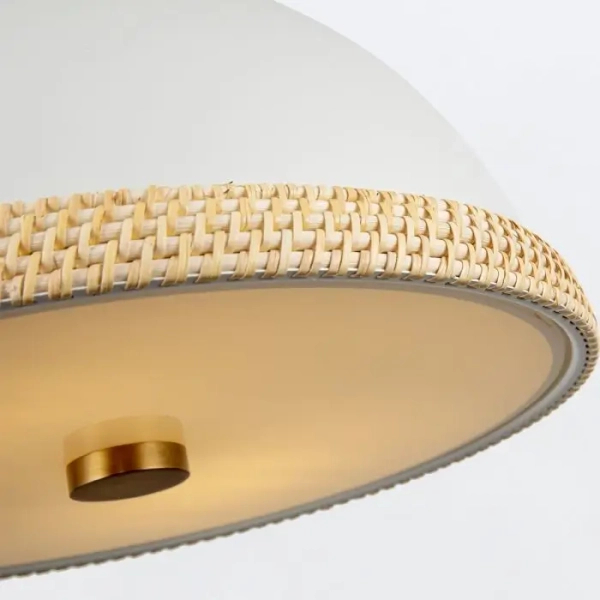 Wisząca lampa nad wyspę Doral QN-DORAL-P-M-WHT kopuła biały mosiądz