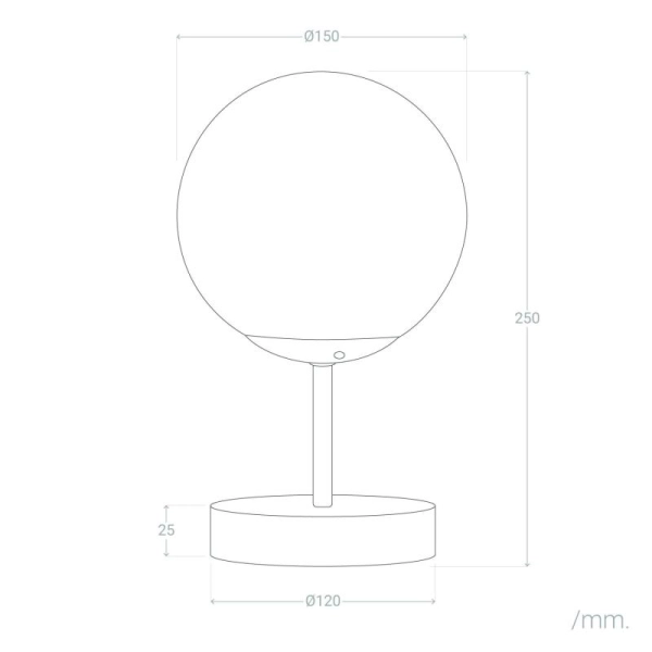 Stołowa lampka kula Milano ABR-LSS-Z-E27 Abruzzo metal szkło złoty biały