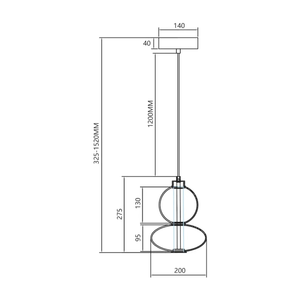Szklana lampa zwisowa DAPHNE ML0345 LED 12W 3000K bursztynowa złota