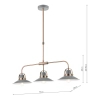 Wisząca lampa retro Liden LID0339 potrójna grafitowy miedziany