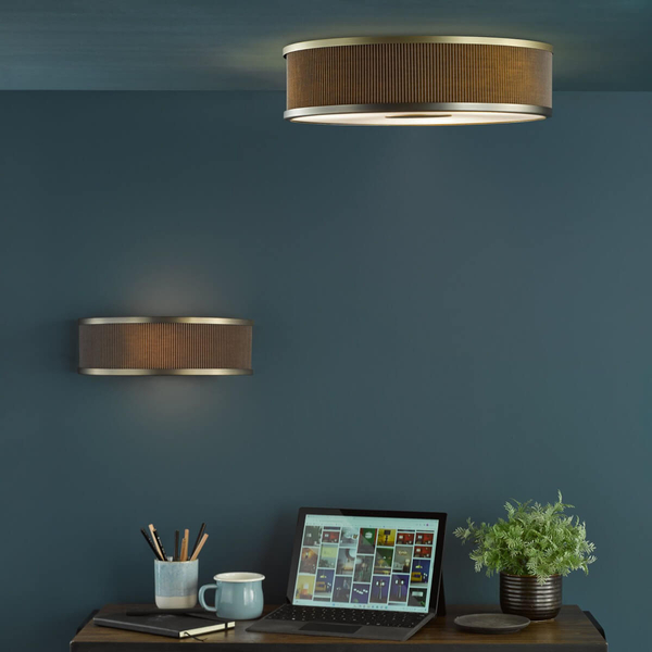 Lampa przysufitowa okrągła Alvaro ALV5239 materiałowa brązowy