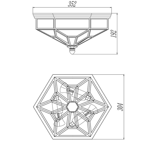 LAMPA sufitowa ZEIL H356-CL-03-BZ Maytoni szklana OPRAWA plafoniera klatka brąz