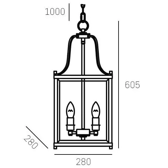 Retro LAMPA wisząca NEW YORK P04936CH Cosmolight szklana latarenka na łańcuchu chrom