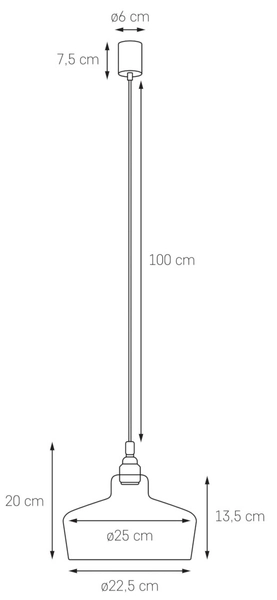 LAMPA wisząca LONGIS III 10142109 Kaspa szklana OPRAWA loftowy ZWIS przezroczysty