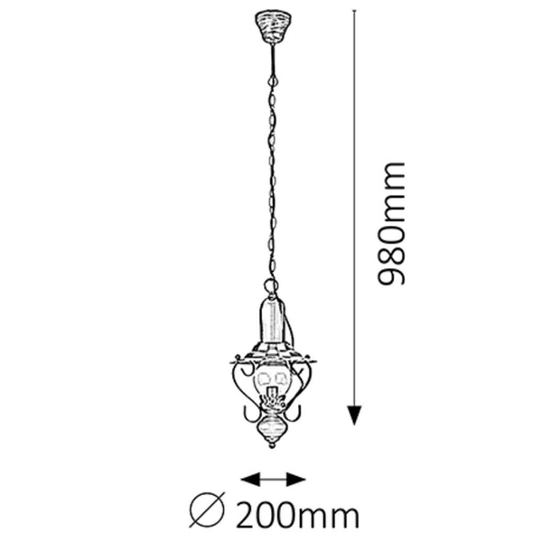 Rustykalna lampa wisząca ENNA 7869 Rabalux latarenka retro miedziana czarna