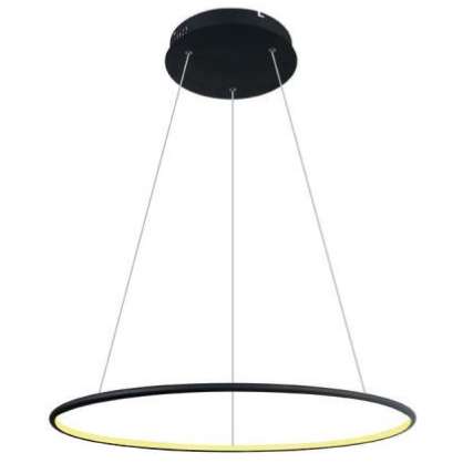 Wisząca LAMPA biurowa SLIM/000061/4000/B MDECO okrągła OPRAWA zwis LED 32W 4000K metalowy czarny
