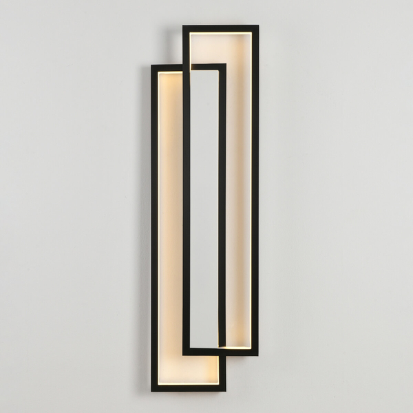 Naścienna lampa SYMMETRY ST-MD1027S LED 19W 3000K ramki do salonu czarna
