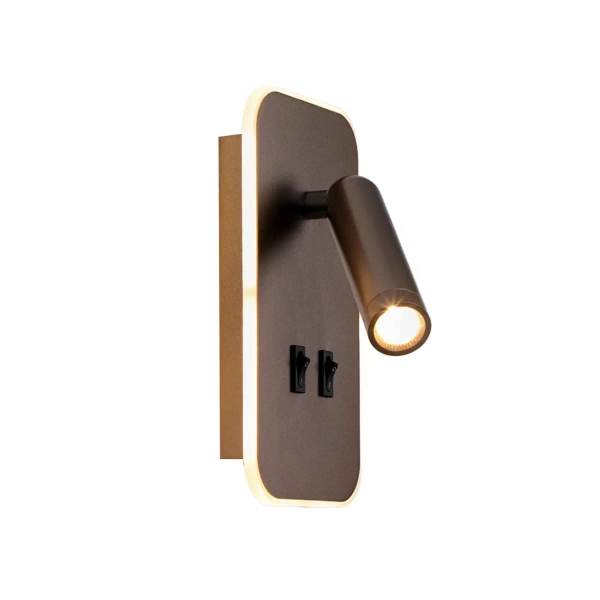 Ruchoma ścienna lampa Doria WL-83957-1-CF LED 8W 3000K do sypialni kawowy