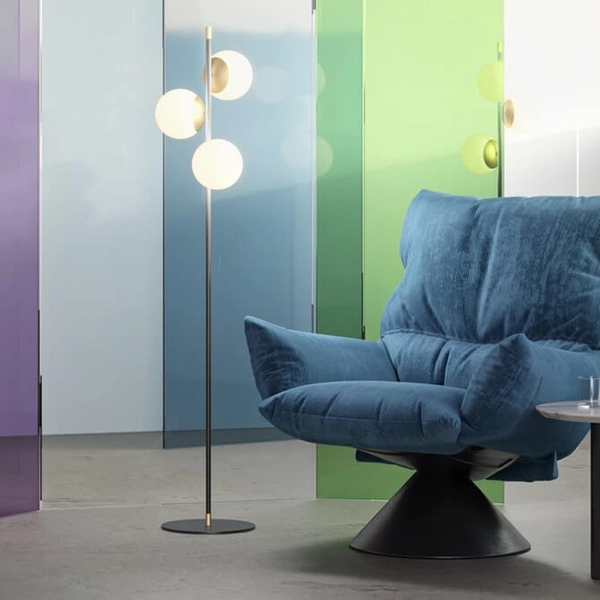 Lampa podłogowa Nostalgia MOD048FL-03G kule balls czarne białe