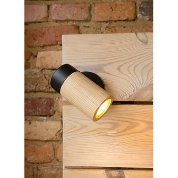 Regulowana lampa ścienna ANNICK 2419104 drewniana tuba kinkiet