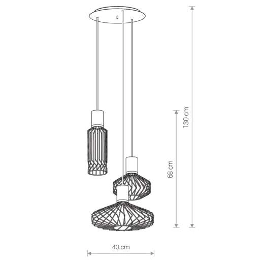 LAMPA wisząca PICO 8863 Nowodvorski metalowa OPRAWA industrialny ZWIS druciane klatki kaskada czarna
