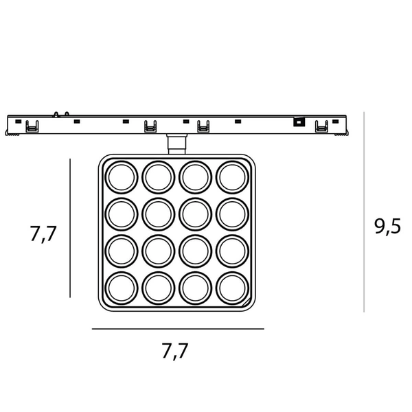Sufitowa lampa z regulacją magnetyczna MAX N0013Z LED 12W 2700-5000K czarna