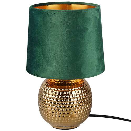 Nocna LAMPKA stojąca EUDORA DL015-50821 RL Light stołowa LAMPA abażurowa na biurko ceramiczna zielona złota