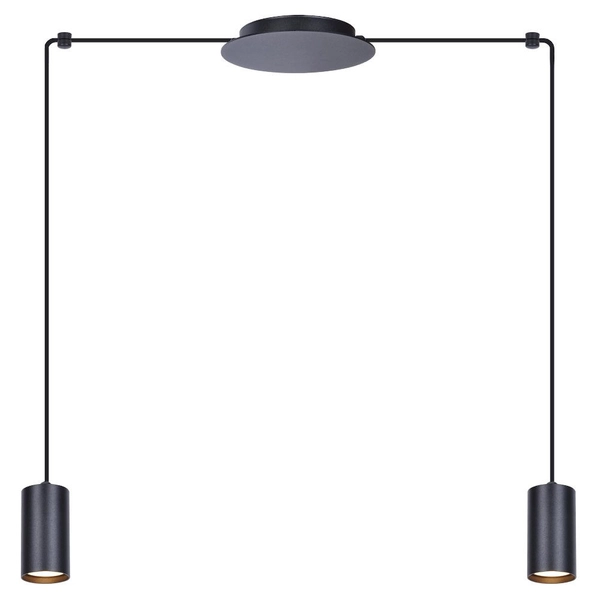 Wisząca LAMPA pająk Puerto K-4896 Kaja tuby metalowe do sypialni czarne