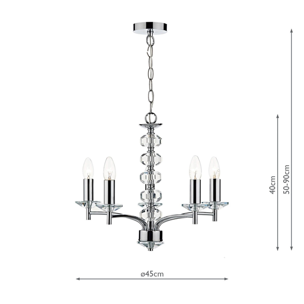 Żyrandol kryształ pałacowy Oleana OLE0550 Dar Lighting świecznik chrom
