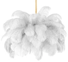 Lampa wisząca Tiffany MSE1501100525 strusie pióra białe złote