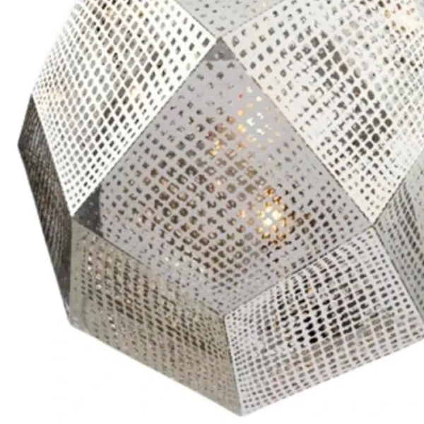 Geometryczna lampa wisząca Futuri star ST-5001 SILVER Step siatka chrom